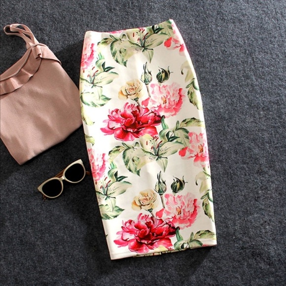 Dresses & Skirts - Women Skirts Summer Print Flowers Pencil